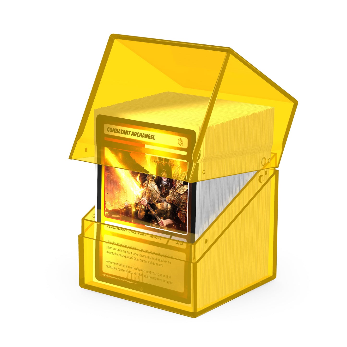 Ultimate Guard Boulder 100+ Clear Deck Case – Amber, Secure & Durable Storage for 100 Double-Sleeved TCG Cards