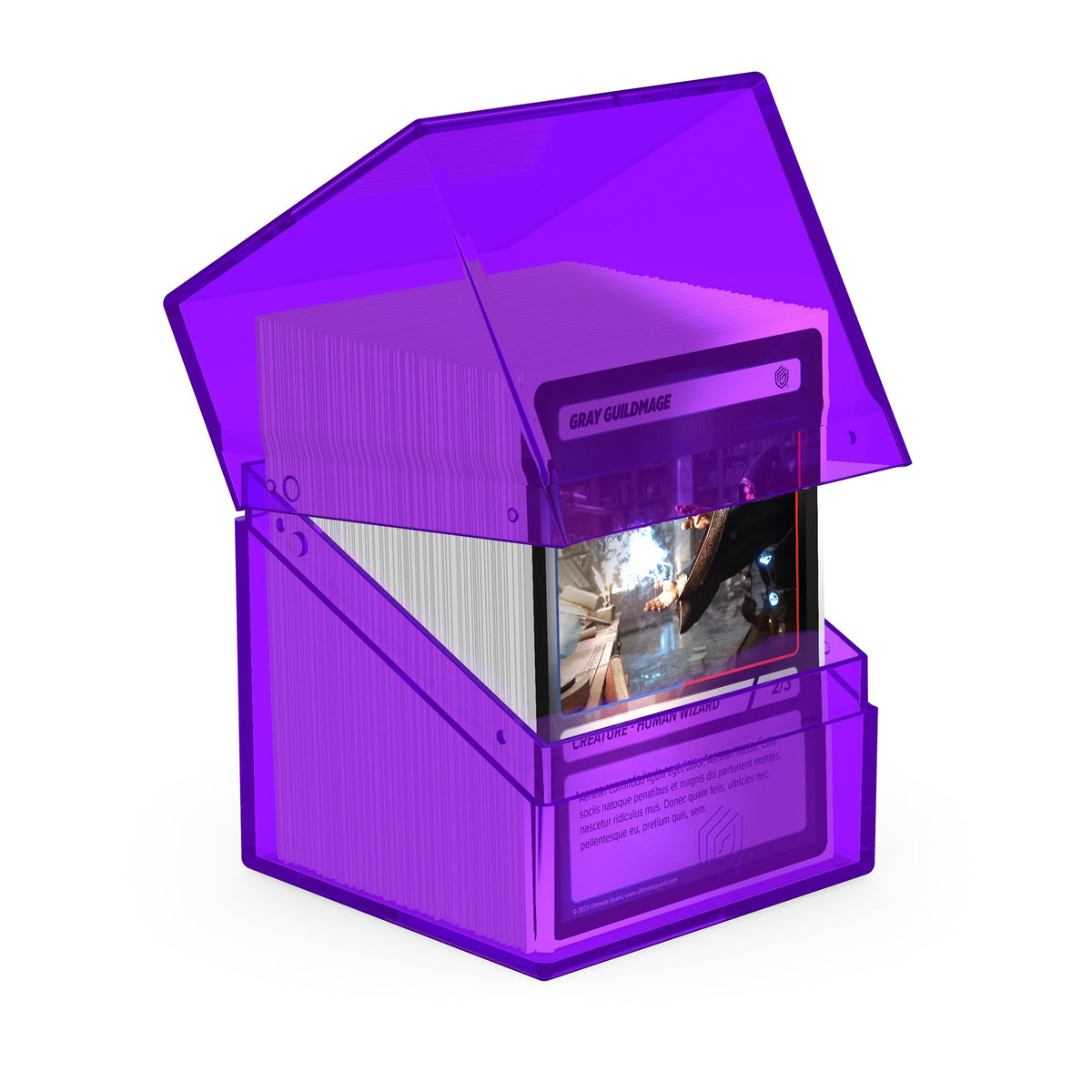 Ultimate Guard Boulder 100+ Clear Deck Case – Amethyst | Secure & Durable Card Storage