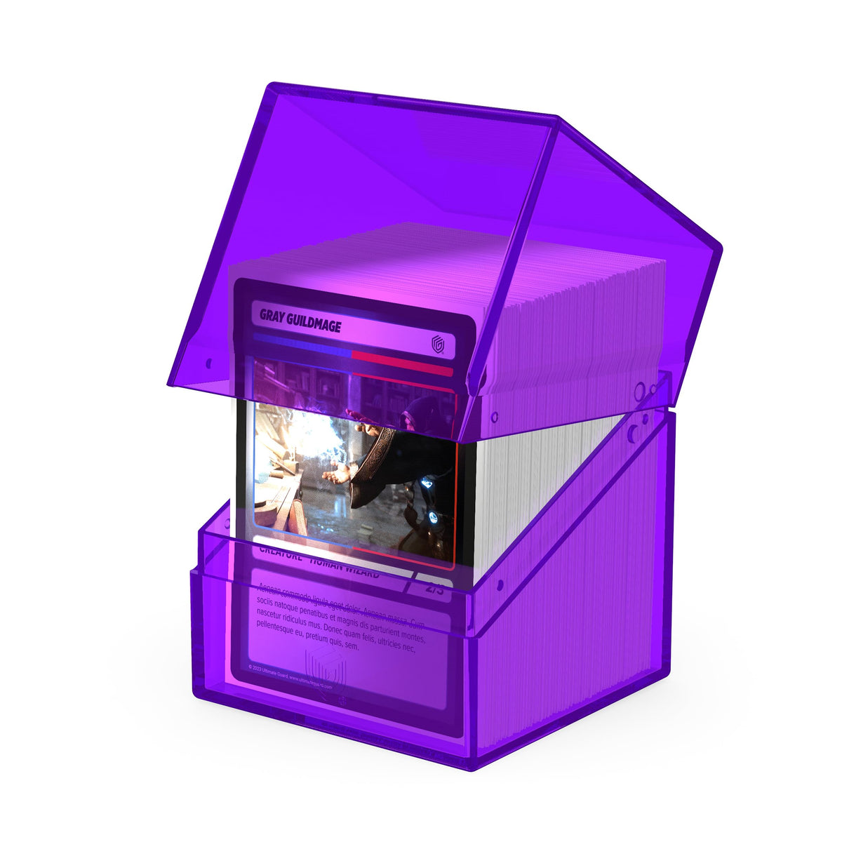 Ultimate Guard Boulder 100+ Clear Deck Case – Amethyst | Secure & Durable Card Storage