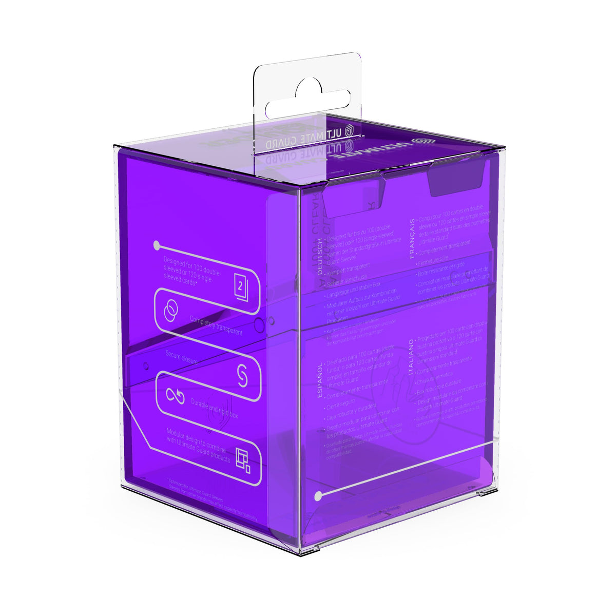 Ultimate Guard Boulder 100+ Clear Deck Case – Amethyst | Secure & Durable Card Storage