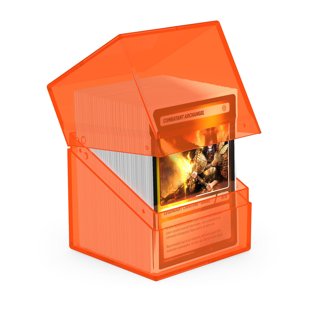 Ultimate Guard Boulder 100+ Clear Deck Case – Secure, Durable Storage for 100 Double-Sleeved Cards (Poppy Topaz)