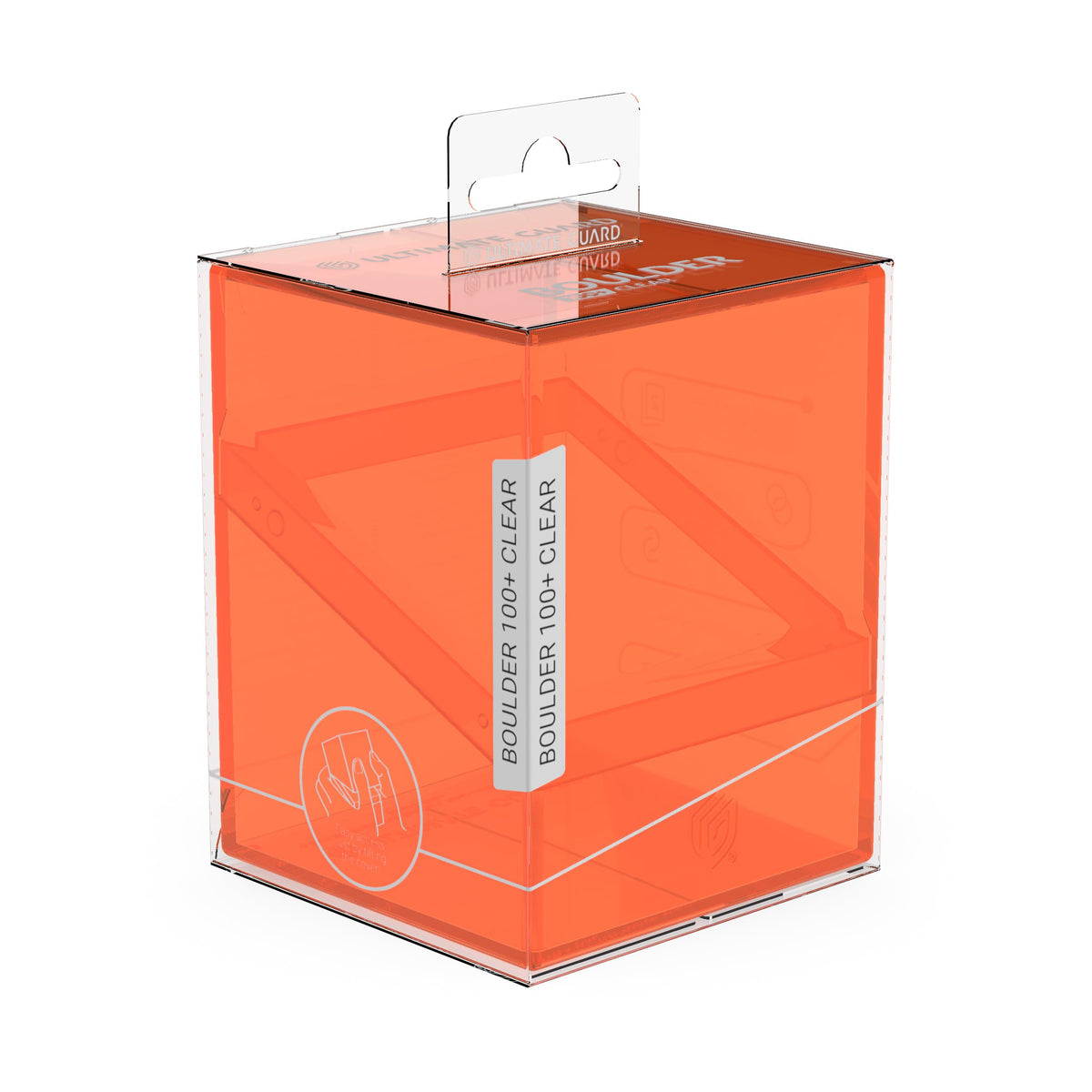 Ultimate Guard Boulder 100+ Clear Deck Case – Secure, Durable Storage for 100 Double-Sleeved Cards (Poppy Topaz)