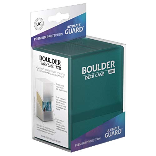 Ultimate Guard Boulder 80+ Classic Deck Case – Malachite, Secure & Durable Storage for 80 Double-Sleeved TCG Cards | Soft-Touch Finish