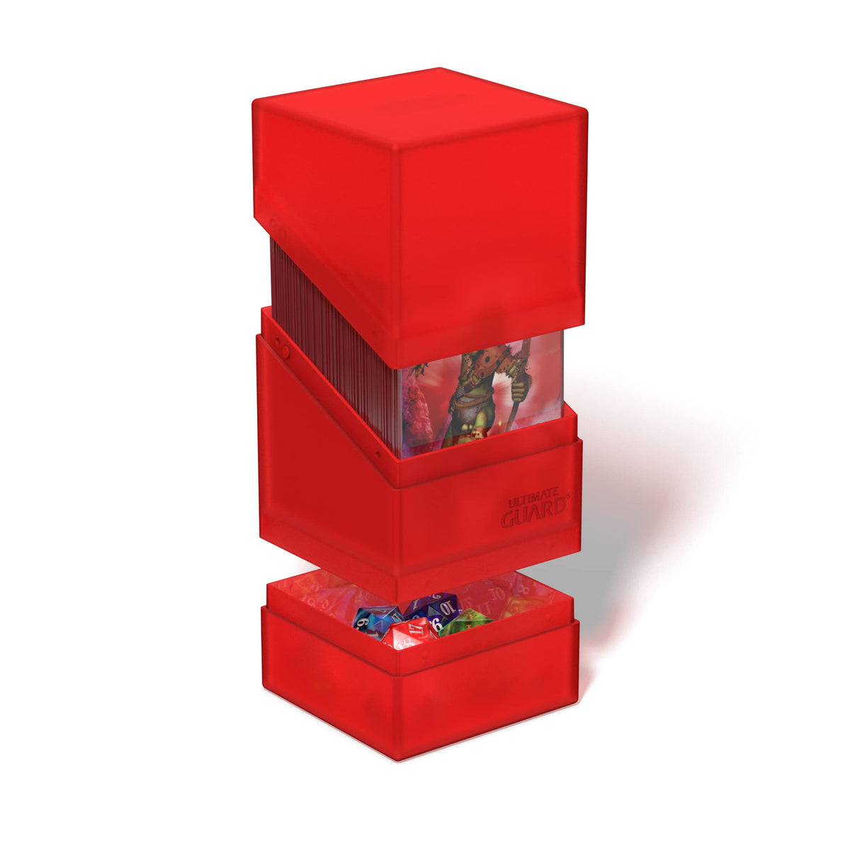 Ultimate Guard Boulder'n'Tray 100+ Ruby: Durable Card Case with Removable Tray