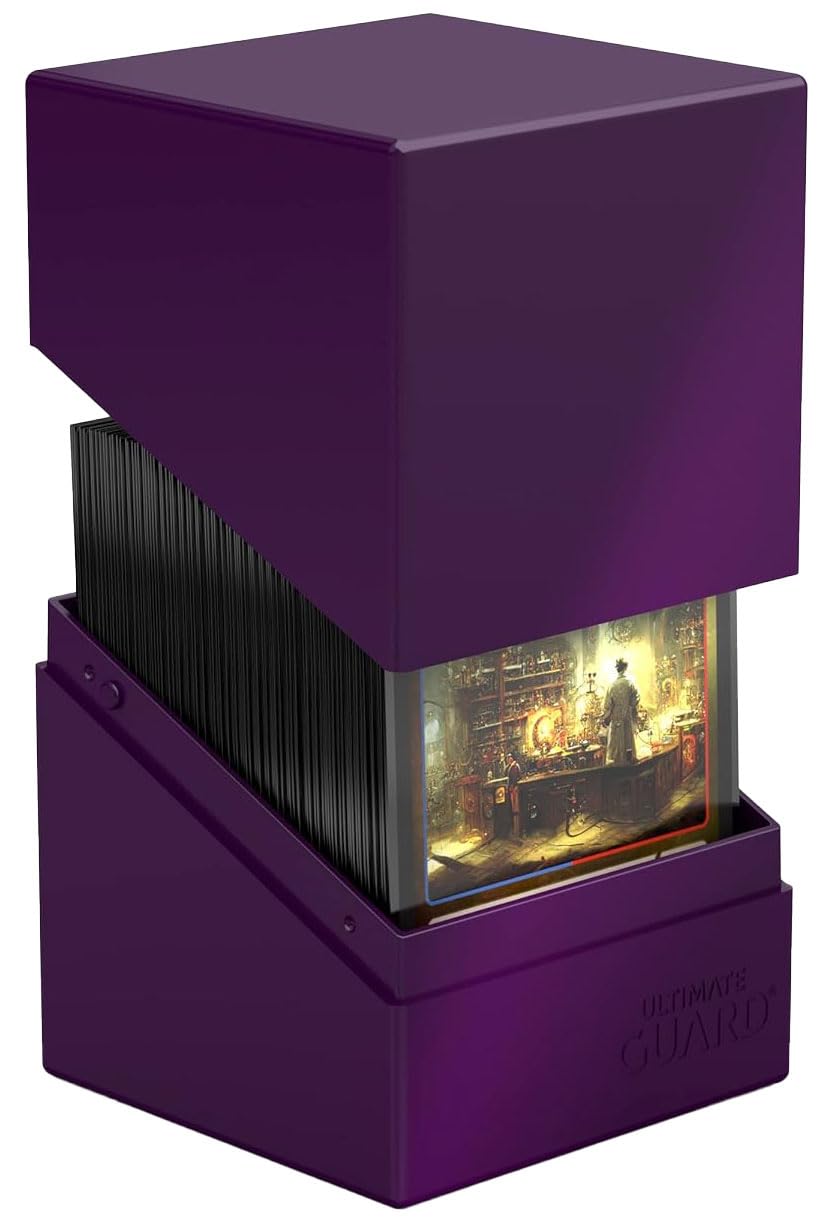 Ultimate Guard Boulder Solid 100+ Deck Case – Purple, Secure & Durable Storage for 100 Double-Sleeved Cards