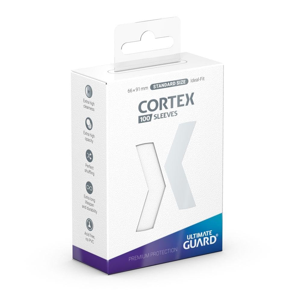 Ultimate Guard Cortex Outer Card Sleeves 66x91mm – 100 Standard Size, White Back, Glossy Finish, PVC-Free & Acid-Free