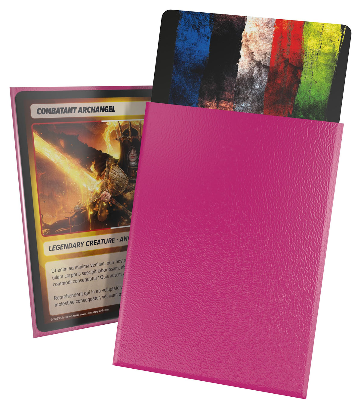 Ultimate Guard Cortex Outer Card Sleeves - 100 Standard Size 66x91mm, Pink Back, Matte Finish, No PVC & Acid-Free, High Clarity