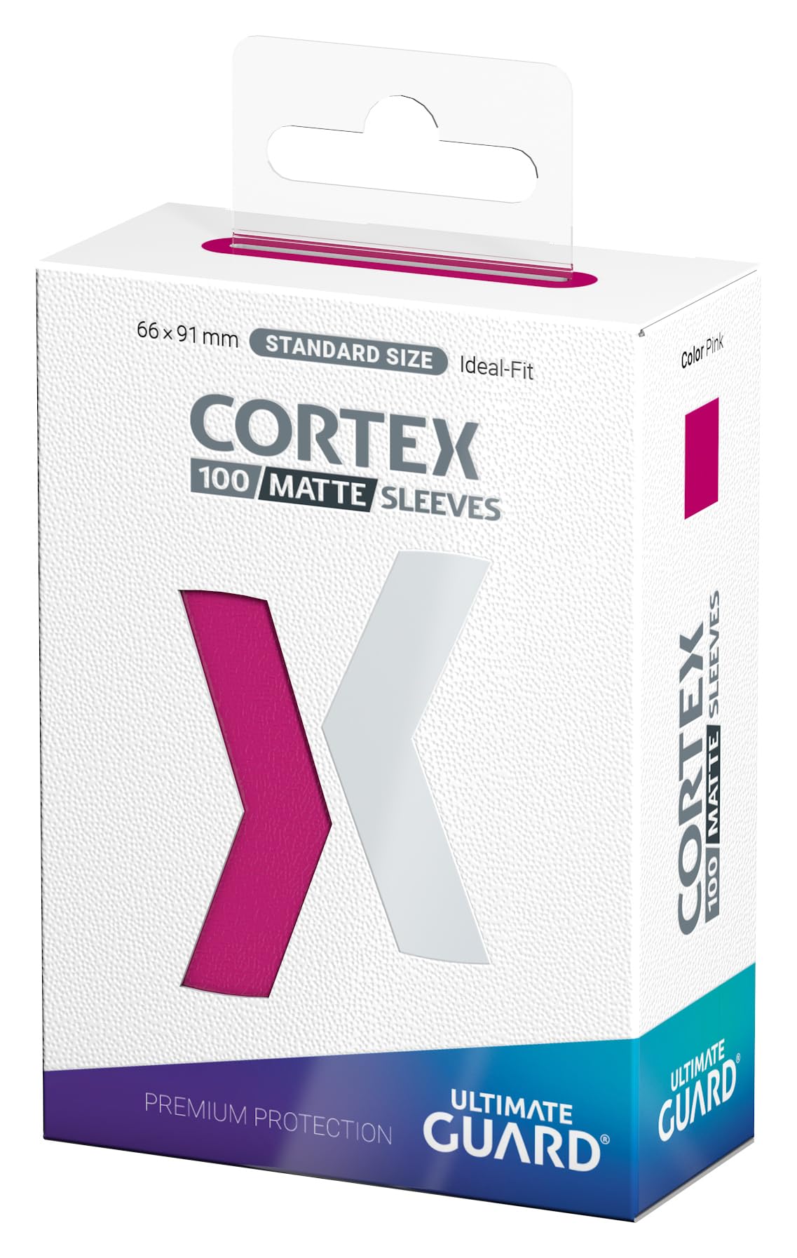 Ultimate Guard Cortex Outer Card Sleeves - 100 Standard Size 66x91mm, Pink Back, Matte Finish, No PVC & Acid-Free, High Clarity