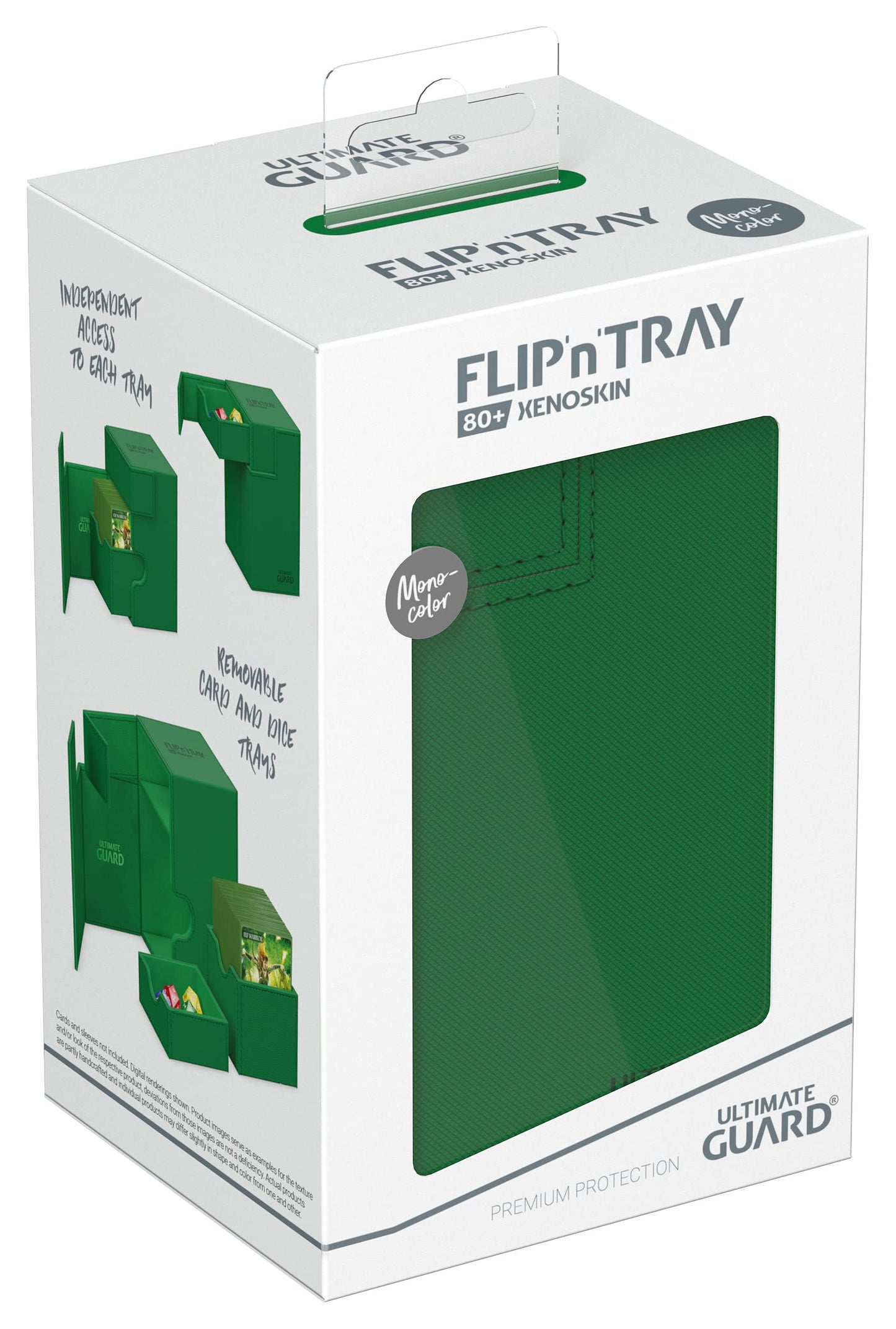Ultimate Guard Flip'n'Tray 80+ Deck Case – Green, Independent Trays, Magnetic Closure, Microfiber Lining