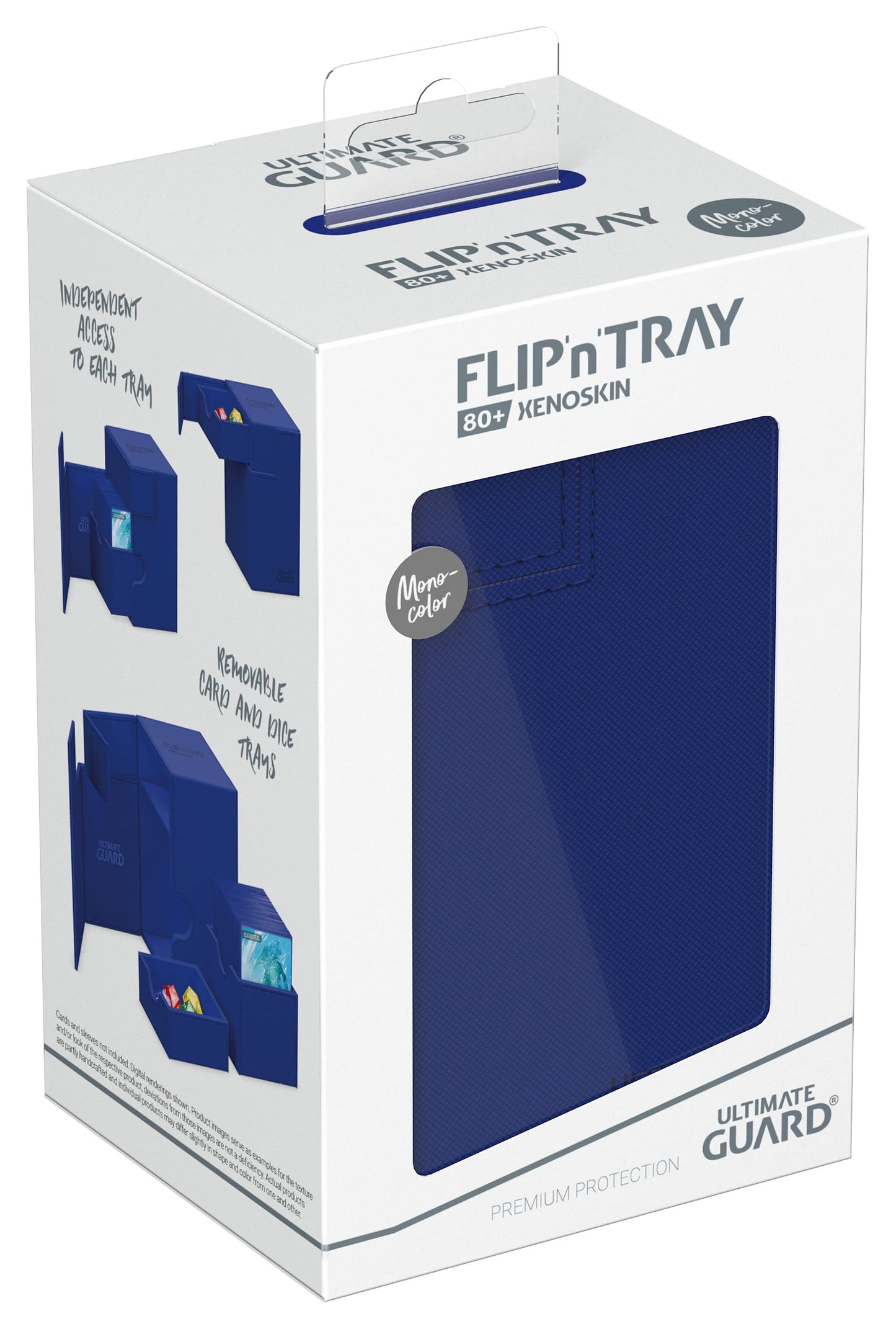 Ultimate Guard Flip'n'Tray 80+ Deck Case — Magnetic Closure, Microfiber Lining, Blue