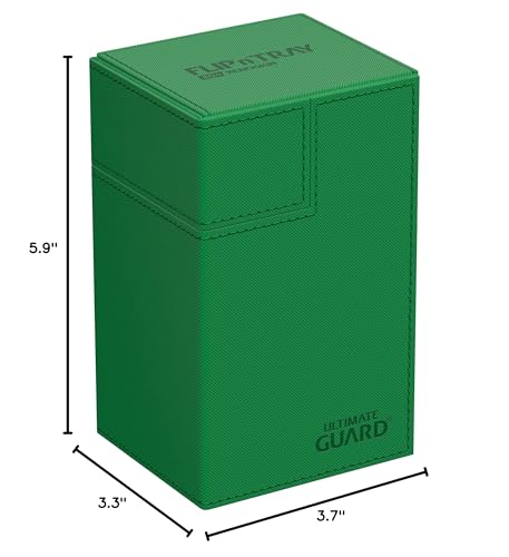 Ultimate Guard Flip'n'Tray 80+ Deck Case – Green, Independent Trays, Magnetic Closure, Microfiber Lining