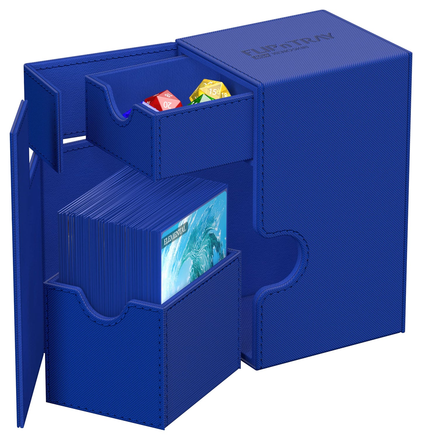 Ultimate Guard Flip'n'Tray 80+ Deck Case — Magnetic Closure, Microfiber Lining, Blue