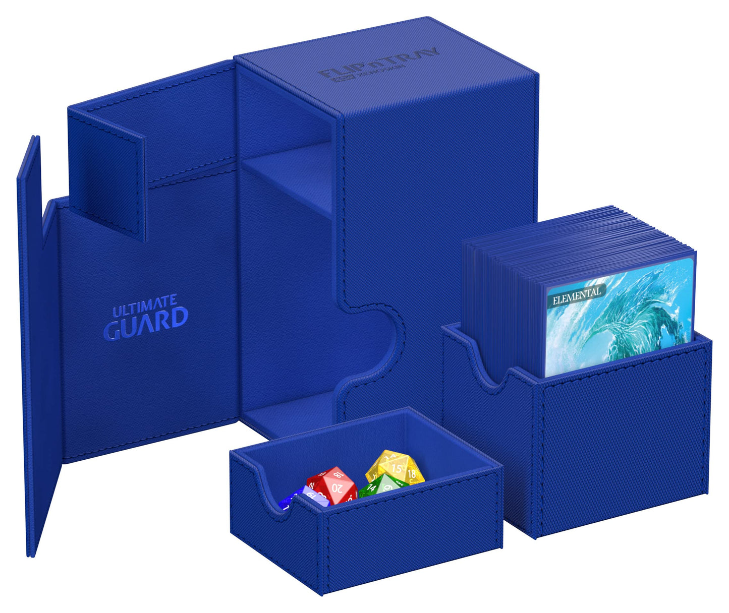 Ultimate Guard Flip'n'Tray 80+ Deck Case — Magnetic Closure, Microfiber Lining, Blue