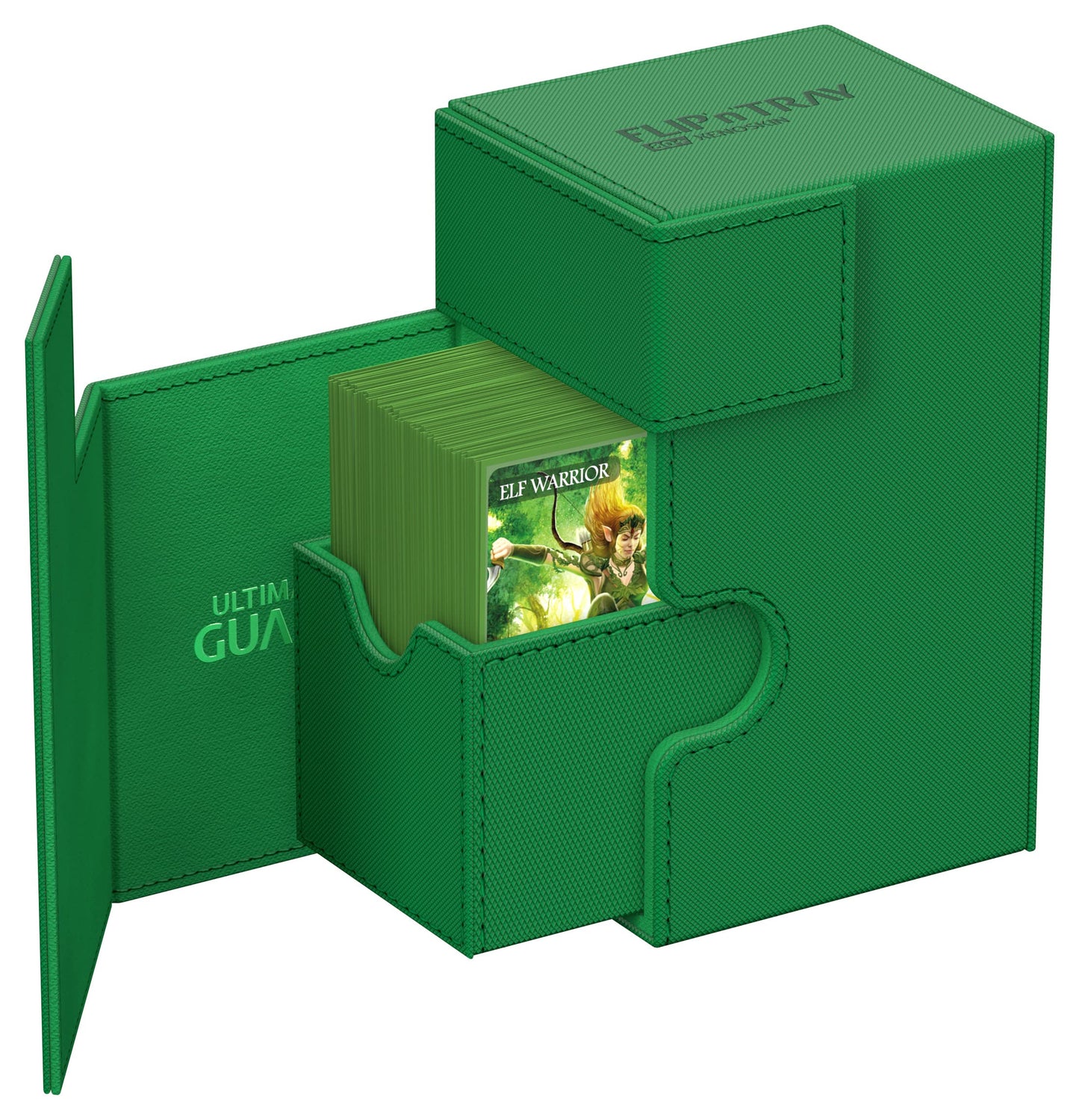 Ultimate Guard Flip'n'Tray 80+ Deck Case – Green, Independent Trays, Magnetic Closure, Microfiber Lining