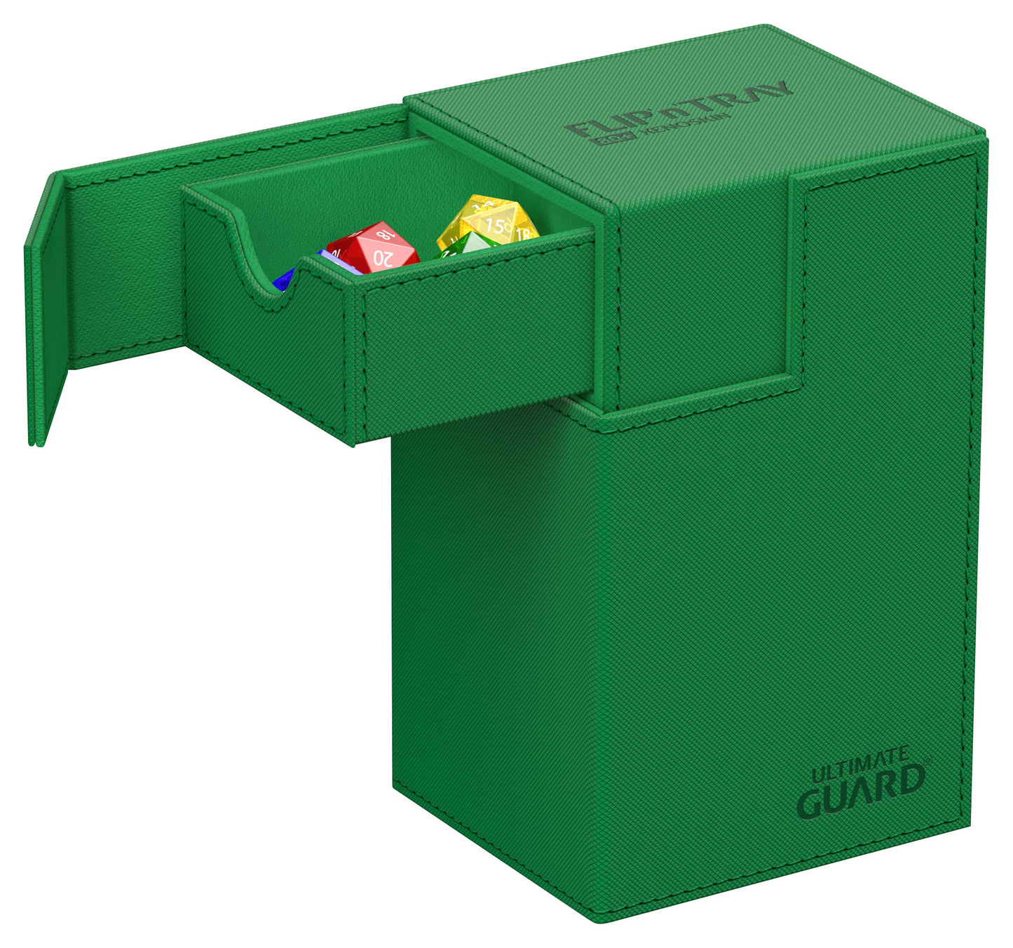 Ultimate Guard Flip'n'Tray 80+ Deck Case – Green, Independent Trays, Magnetic Closure, Microfiber Lining