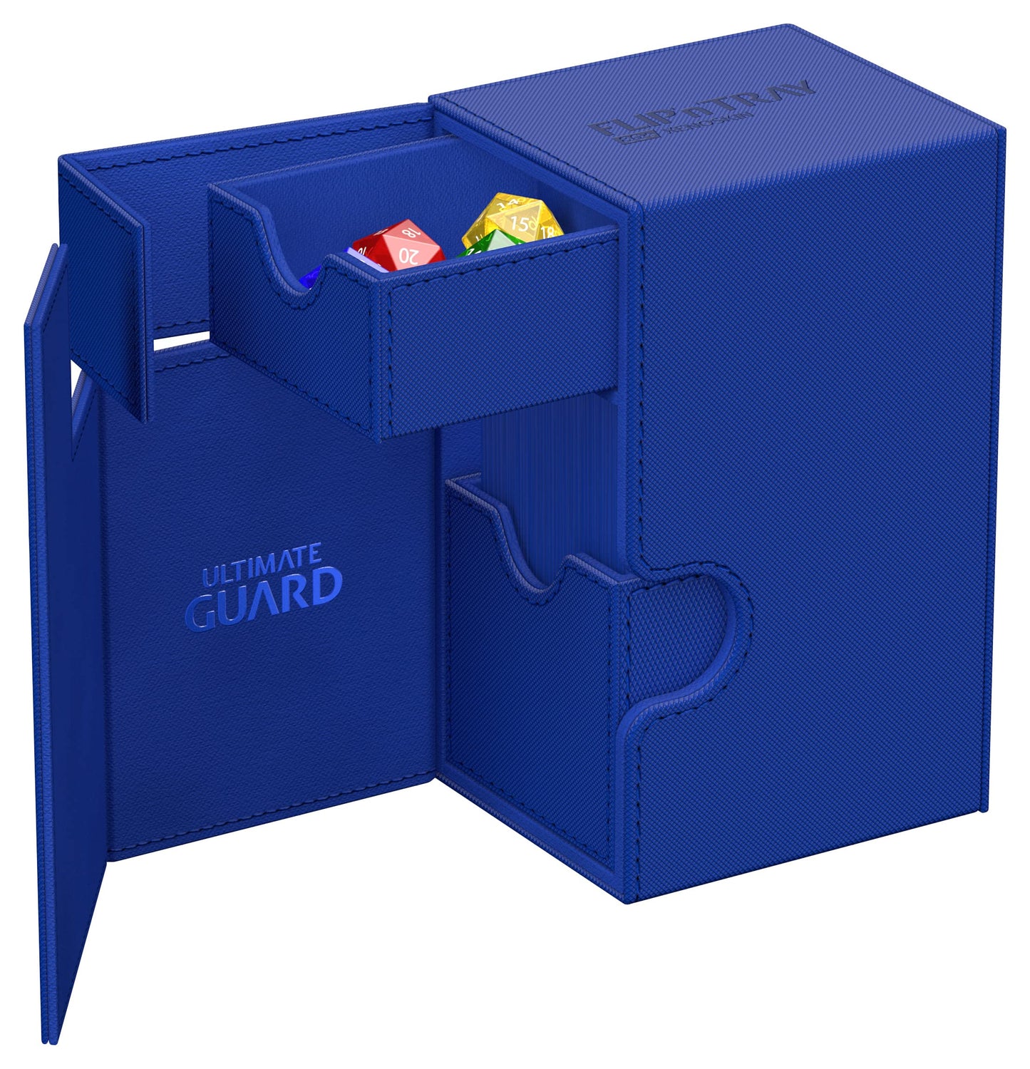 Ultimate Guard Flip'n'Tray 80+ Deck Case — Magnetic Closure, Microfiber Lining, Blue