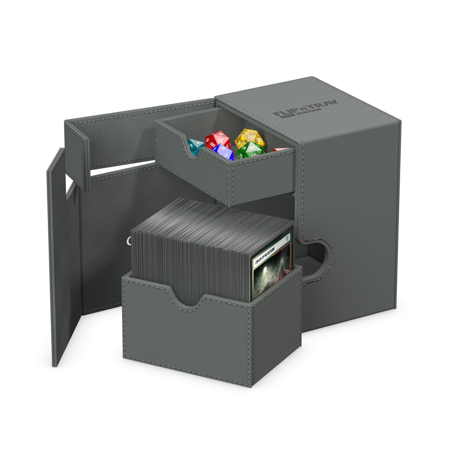 Ultimate Guard Flip'n'Tray 133+ Deck Case with Dice Tray – Independent Trays, Magnetic Closure, Microfiber Lining
