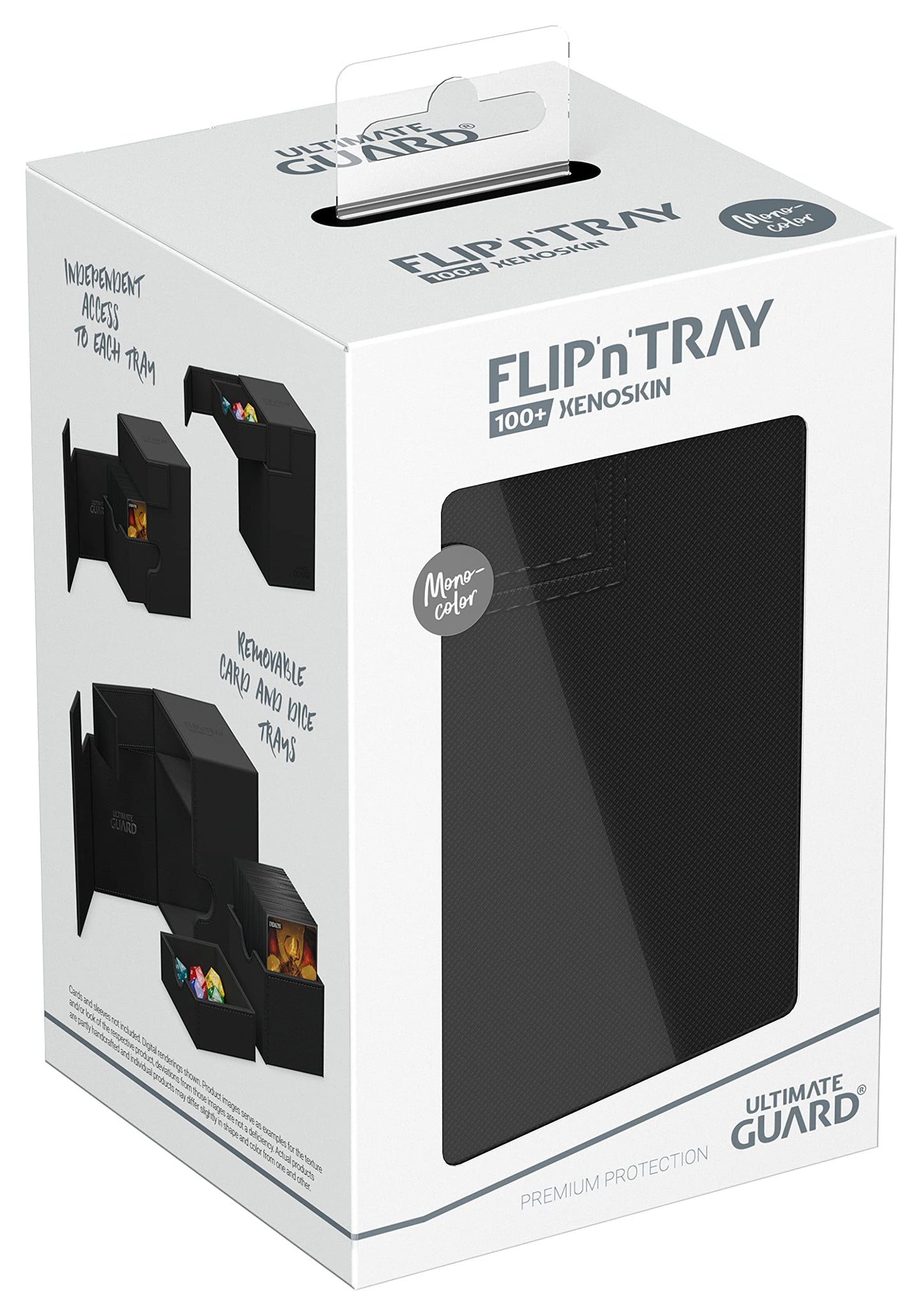 Ultimate Guard Flip'n'Tray 100+ Deck Case – 100 Double-Sleeved Cards + Dice Tray, Black