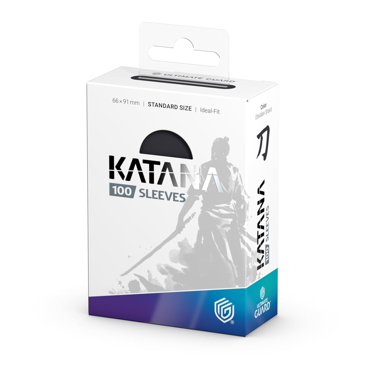 Ultimate Guard Katana Card Sleeves - 100 Standard Size 66 x 91mm, Obsidian Shard Back, PVC-Free, High Clarity