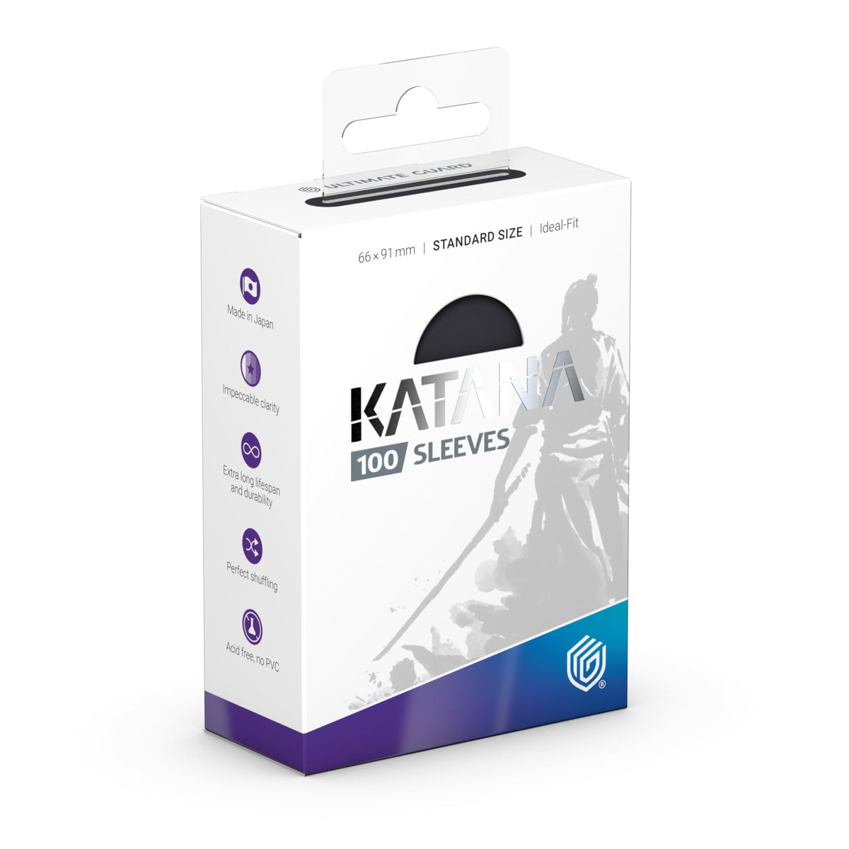 Ultimate Guard Katana Card Sleeves - 100 Standard Size 66 x 91mm, Obsidian Shard Back, PVC-Free, High Clarity