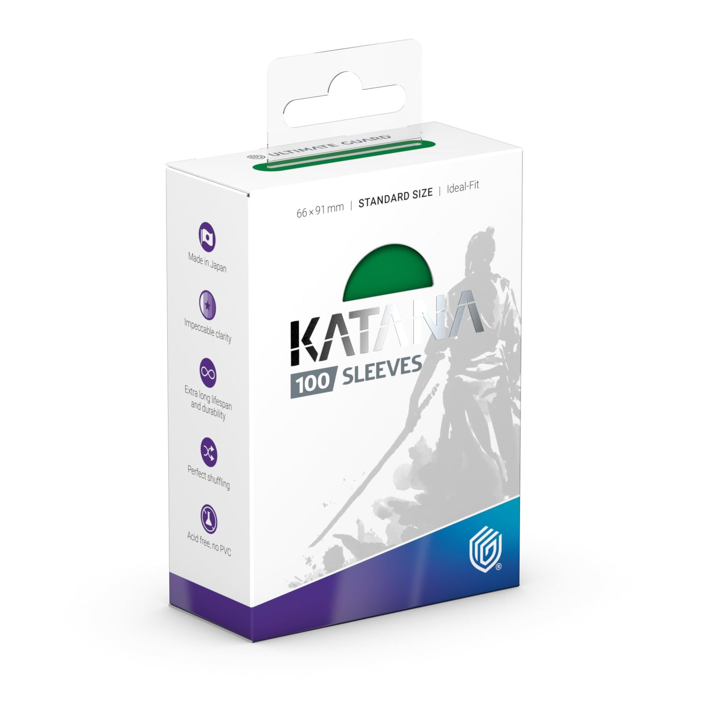 Ultimate Guard Katana Card Sleeves – 66x91mm, Jade Garden Back, PVC-Free & Acid-Free, Tournament Grade
