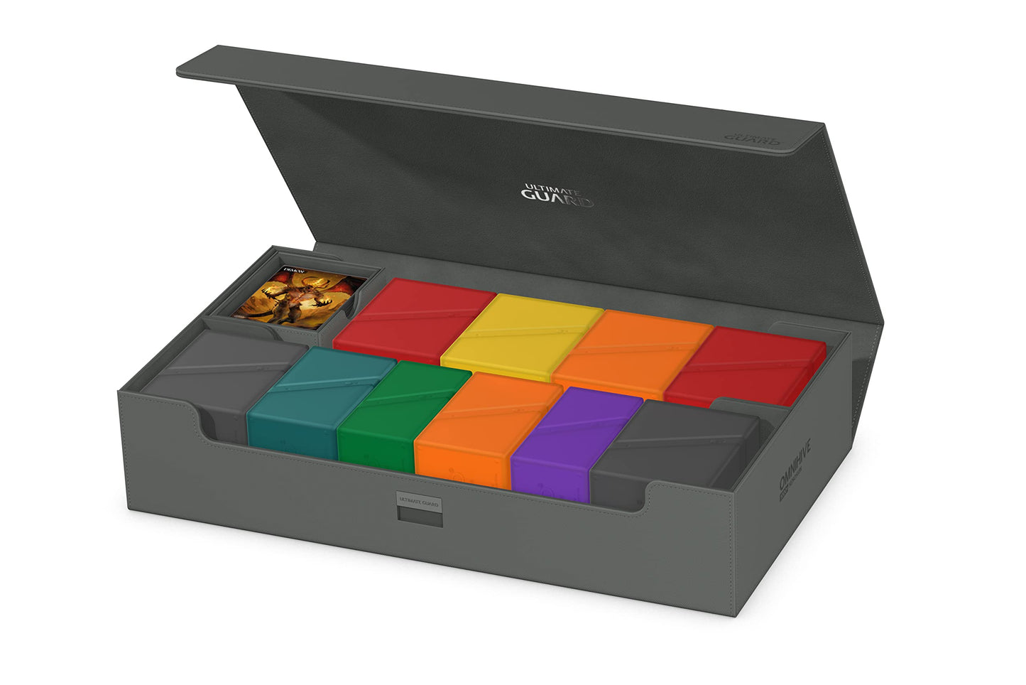 Ultimate Guard Omnihive 1000+ Deck Case – 2 Removable Trays, Magnetic Closure, Grey
