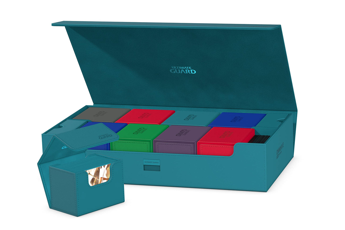 Ultimate Guard Omnihive 1000+ Deck Case – 1000 Double-Sleeved Cards, 2 Removable Trays, Petrol