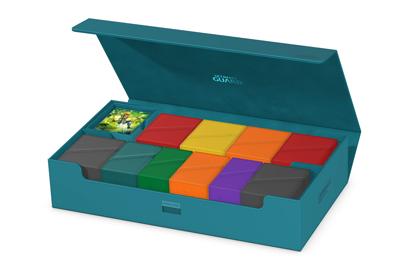 Ultimate Guard Omnihive 1000+ Deck Case – 1000 Double-Sleeved Cards, 2 Removable Trays, Petrol