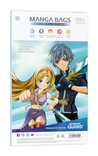 Ultimate Guard Resealable Manga Bags – Archival Safe PVC-Free 150 x 218 mm (100 Bags)