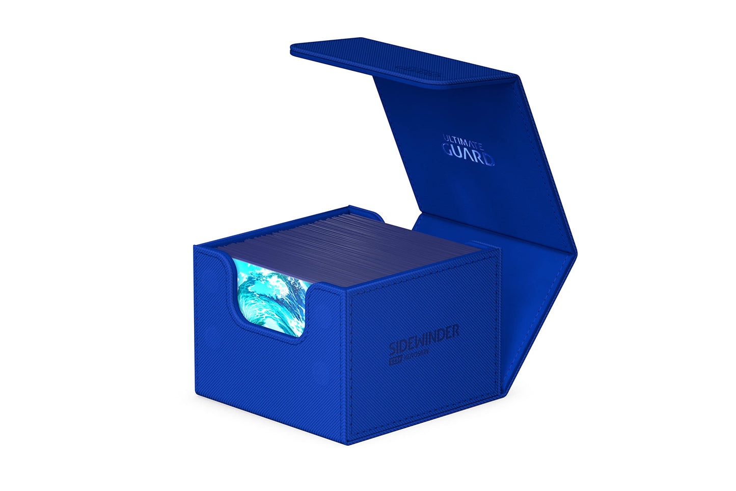 Ultimate Guard Sidewinder 133+ Deck Box – Magnetic Closure, 133+ Double-Sleeved Card Storage, Blue