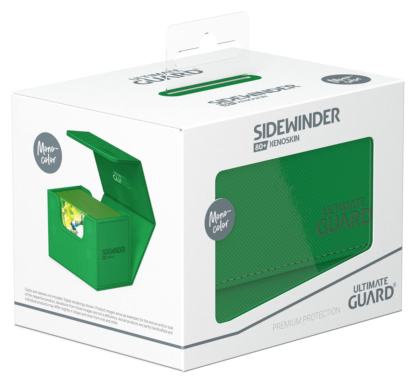 Ultimate Guard Sidewinder 80+ Deck Box – 80 Double-Sleeved Cards, Green