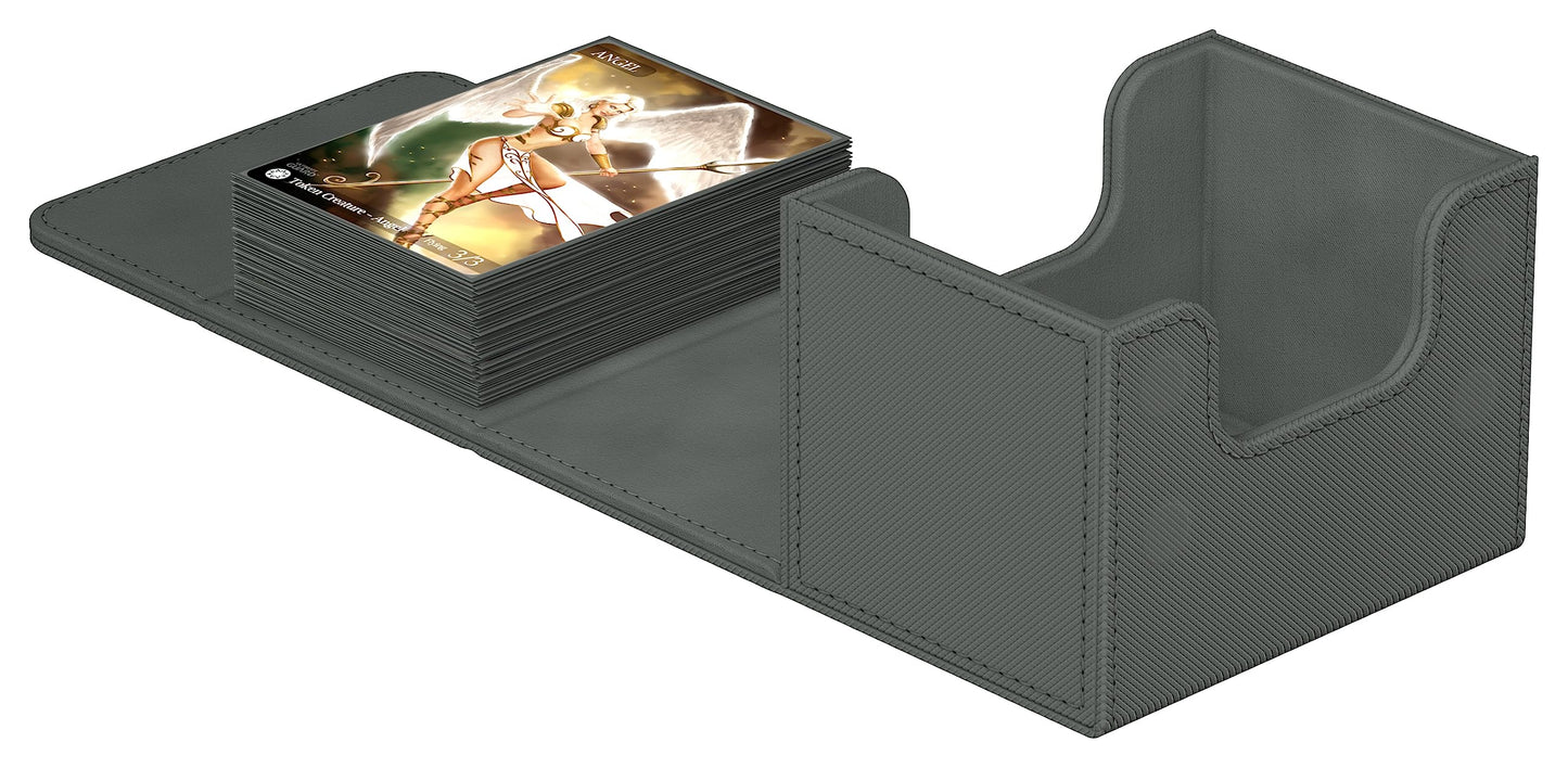 Ultimate Guard Sidewinder 100+ Deck Box – 100 Double-Sleeved Cards, Grey, Magnetic Closure
