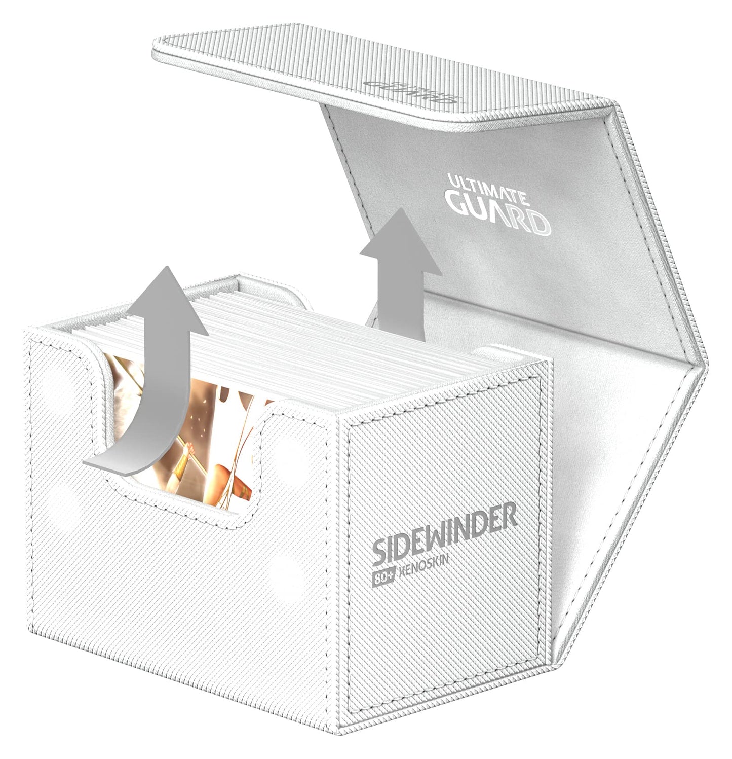 Ultimate Guard Sidewinder 80+ Deck Box – Magnetic Closure, White, Secure 80 Double-Sleeved Cards