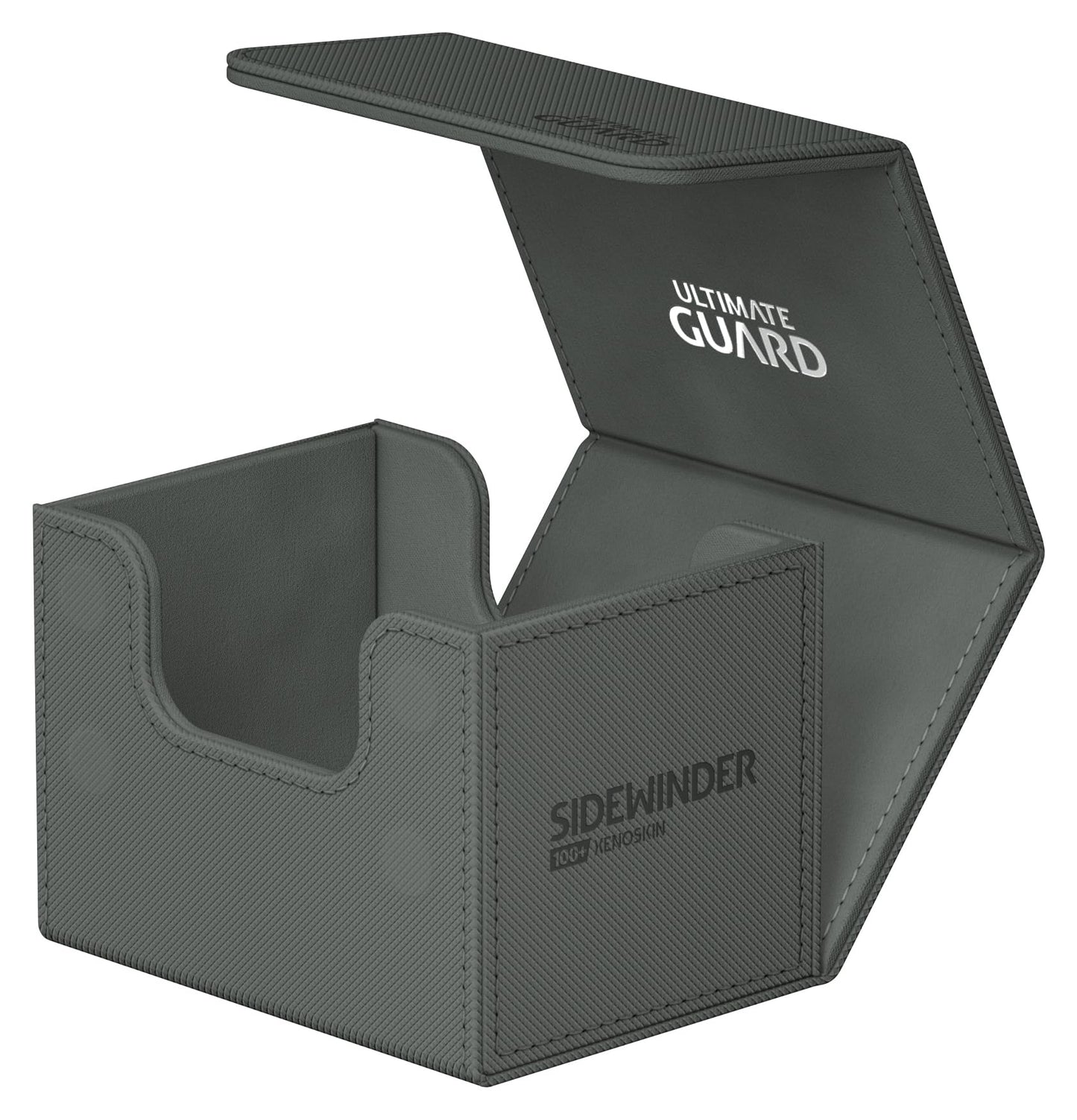 Ultimate Guard Sidewinder 100+ Deck Box – 100 Double-Sleeved Cards, Grey, Magnetic Closure
