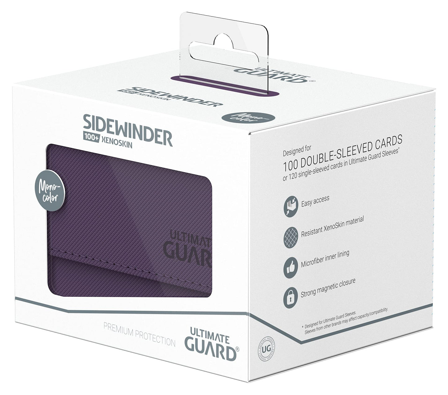 Ultimate Guard Sidewinder 100+ Purple Deck Box – Magnetic Closure & Microfiber Lining