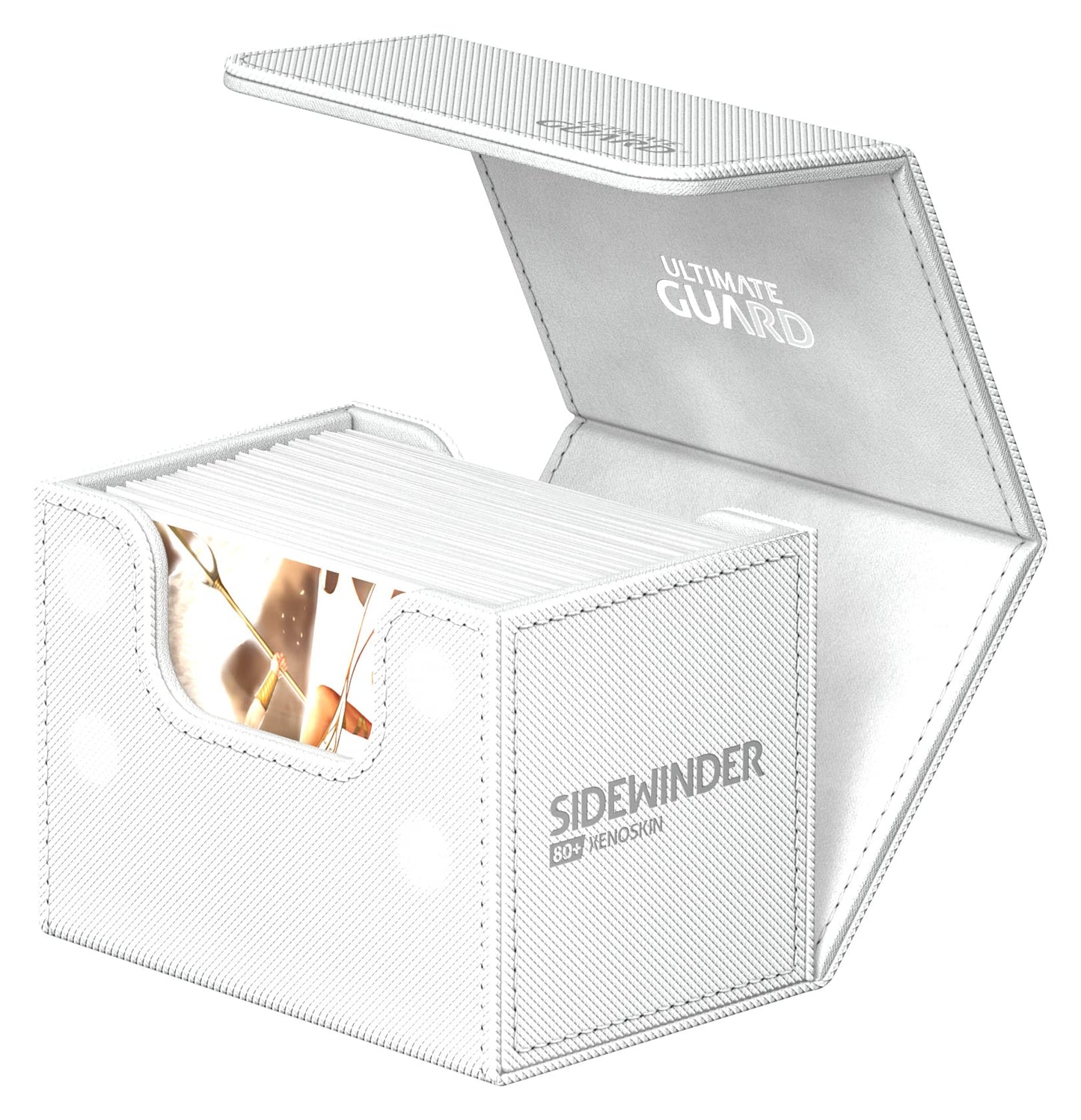 Ultimate Guard Sidewinder 80+ Deck Box – Magnetic Closure, White, Secure 80 Double-Sleeved Cards