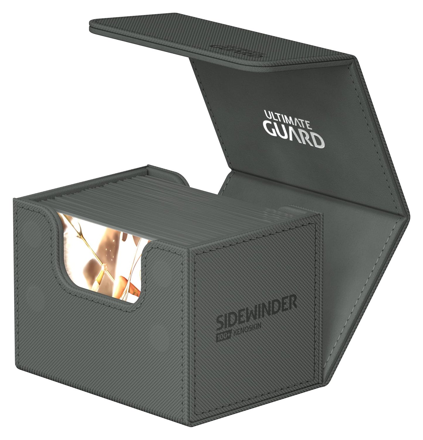 Ultimate Guard Sidewinder 100+ Deck Box – 100 Double-Sleeved Cards, Grey, Magnetic Closure