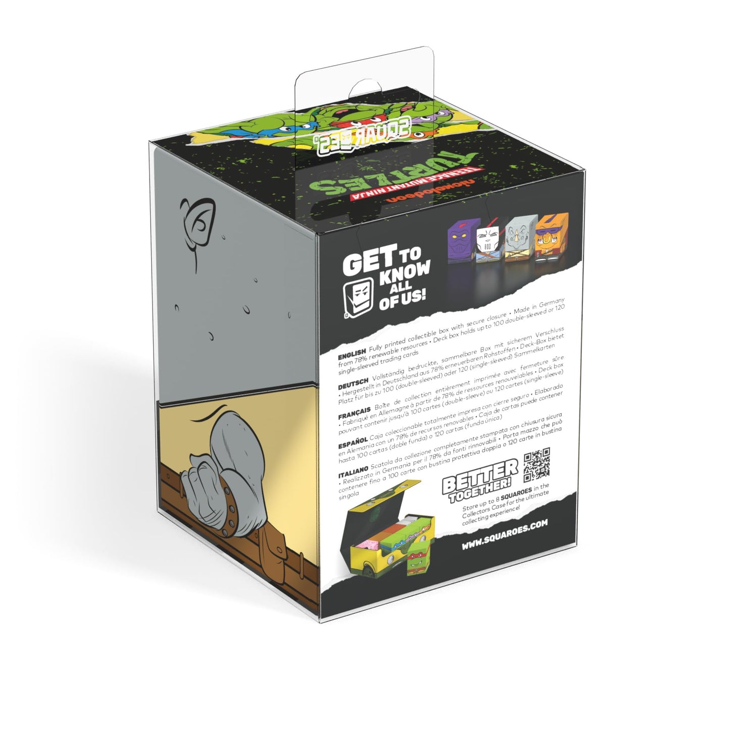 Ultimate Guard Squaroes Boulder 100+ TMNT Rocksteady Deck Box – Secure Collectible Storage