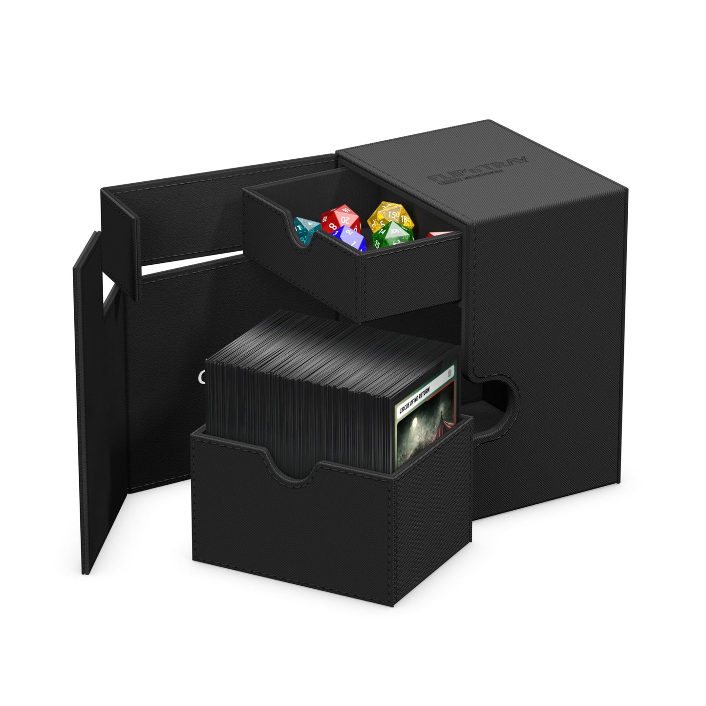 Ultimate Guard Flip'n'Tray 133+ Deck Case with Dice Tray – Black