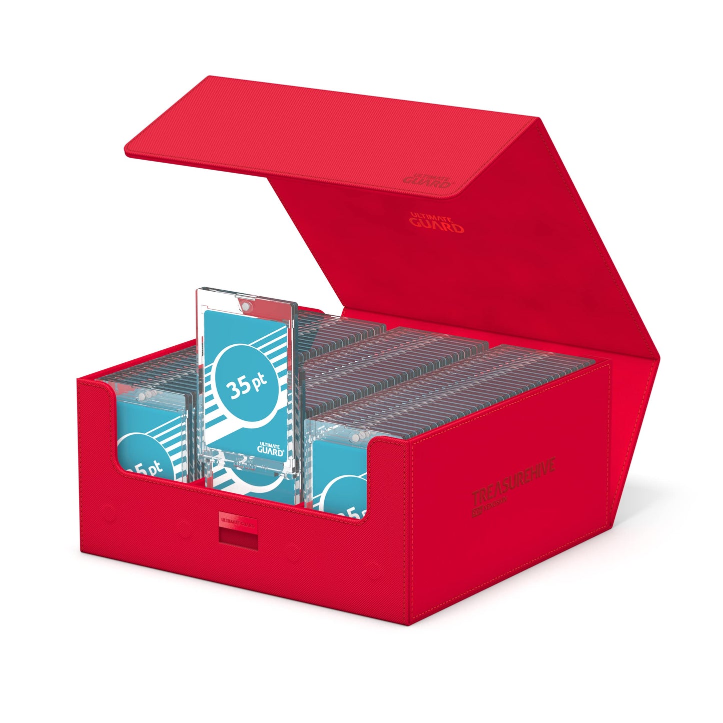Ultimate Guard Treasurehive 90+ Magnetic Case — Holds 90 Card Cases or 370+ Toploaders (Red)