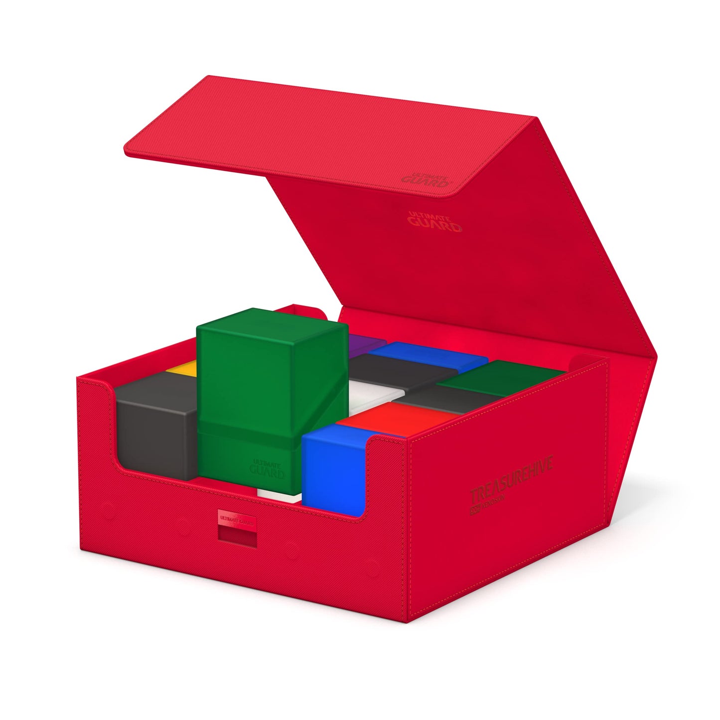 Ultimate Guard Treasurehive 90+ Magnetic Case — Holds 90 Card Cases or 370+ Toploaders (Red)