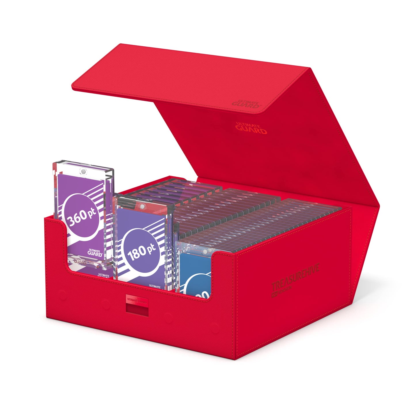 Ultimate Guard Treasurehive 90+ Magnetic Case — Holds 90 Card Cases or 370+ Toploaders (Red)