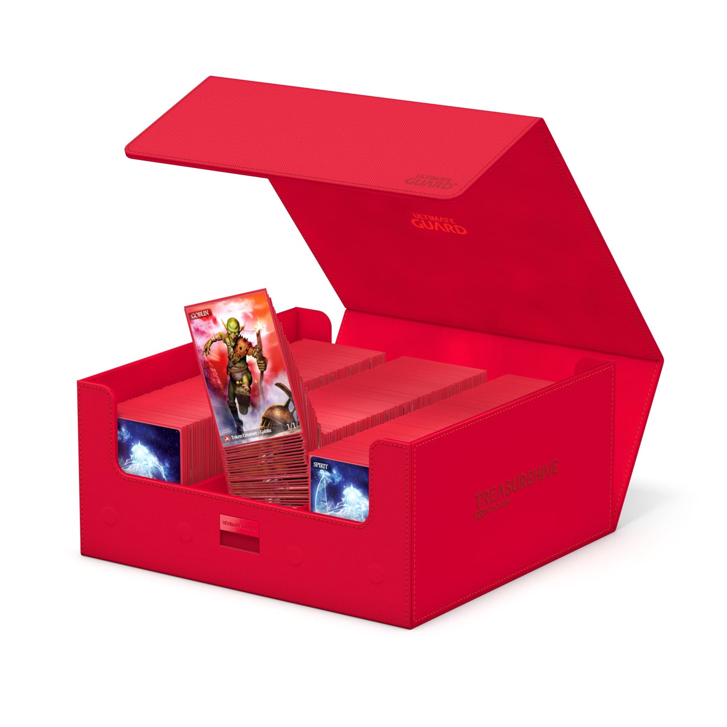Ultimate Guard Treasurehive 90+ Magnetic Case — Holds 90 Card Cases or 370+ Toploaders (Red)