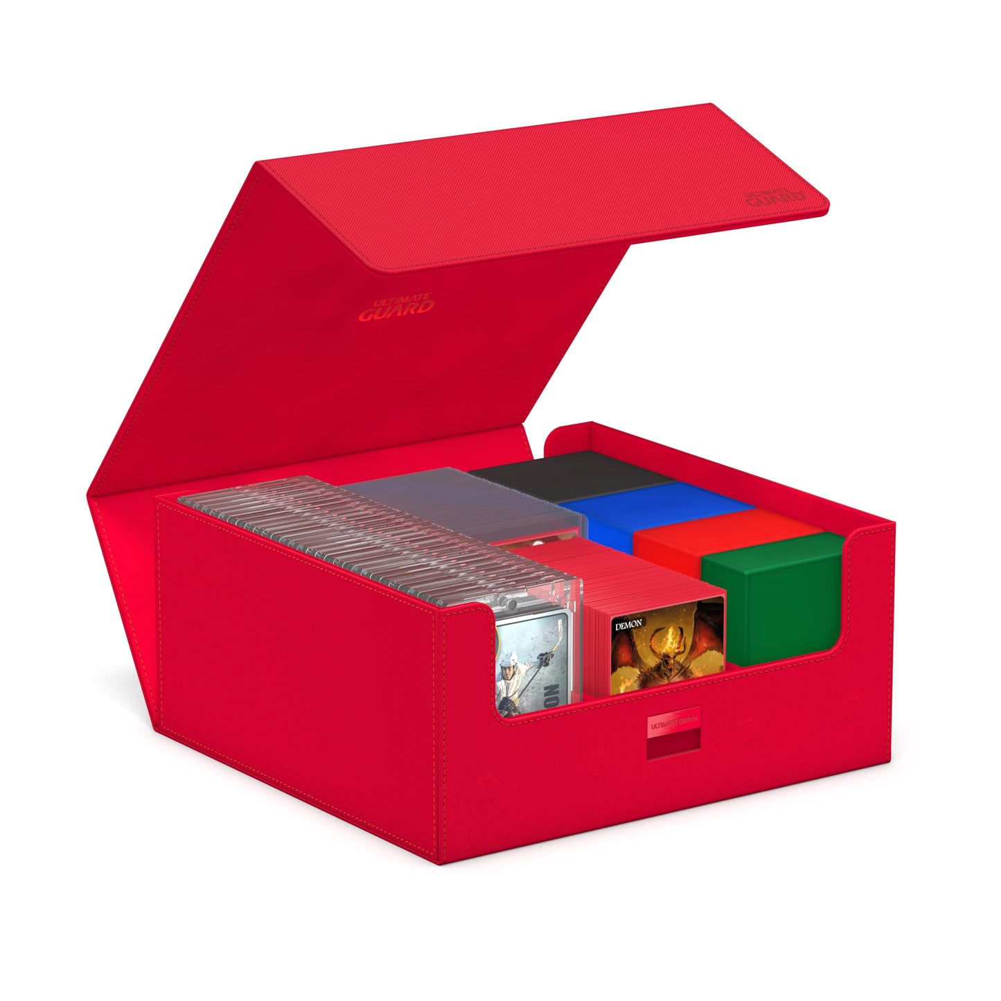 Ultimate Guard Treasurehive 90+ Magnetic Case — Holds 90 Card Cases or 370+ Toploaders (Red)