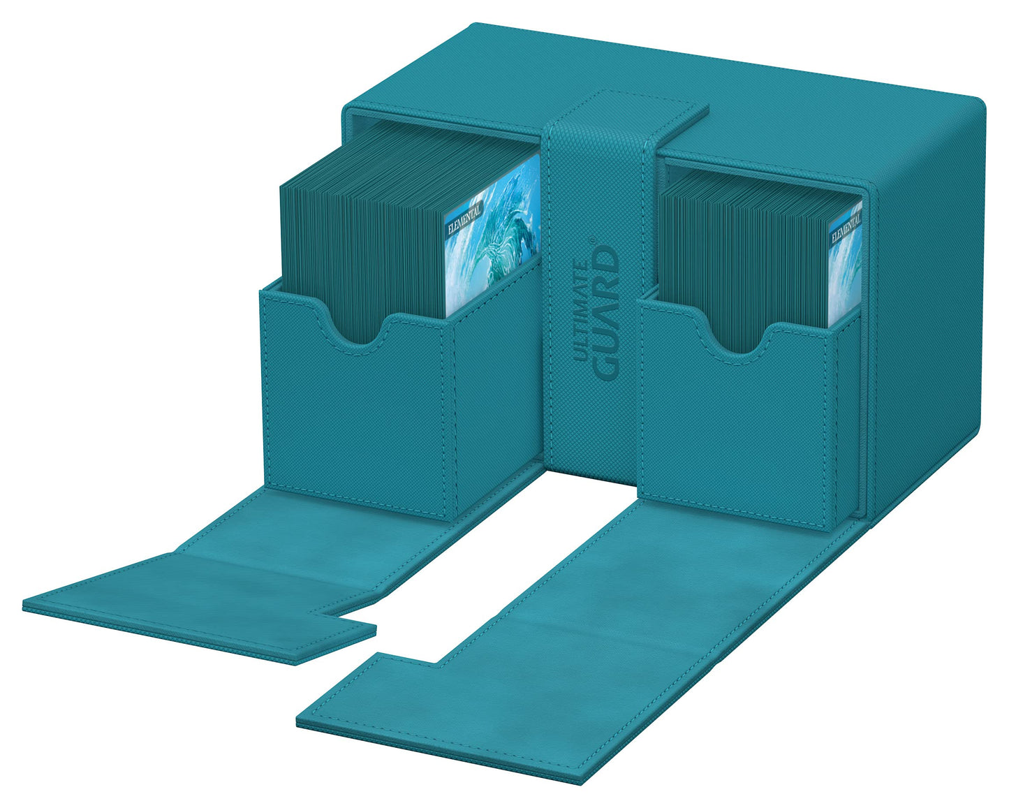 Ultimate Guard Twin Flip'n'Tray 160+ Deck Case – 160 Double-Sleeved Cards + Dice Tray, Petrol