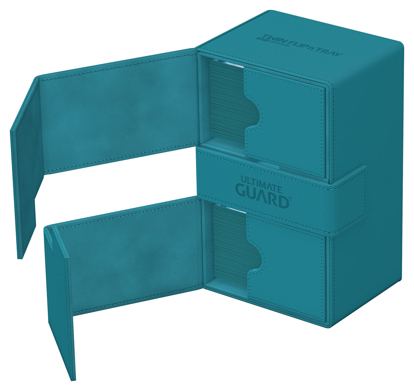Ultimate Guard Twin Flip'n'Tray 160+ Deck Case – 160 Double-Sleeved Cards + Dice Tray, Petrol