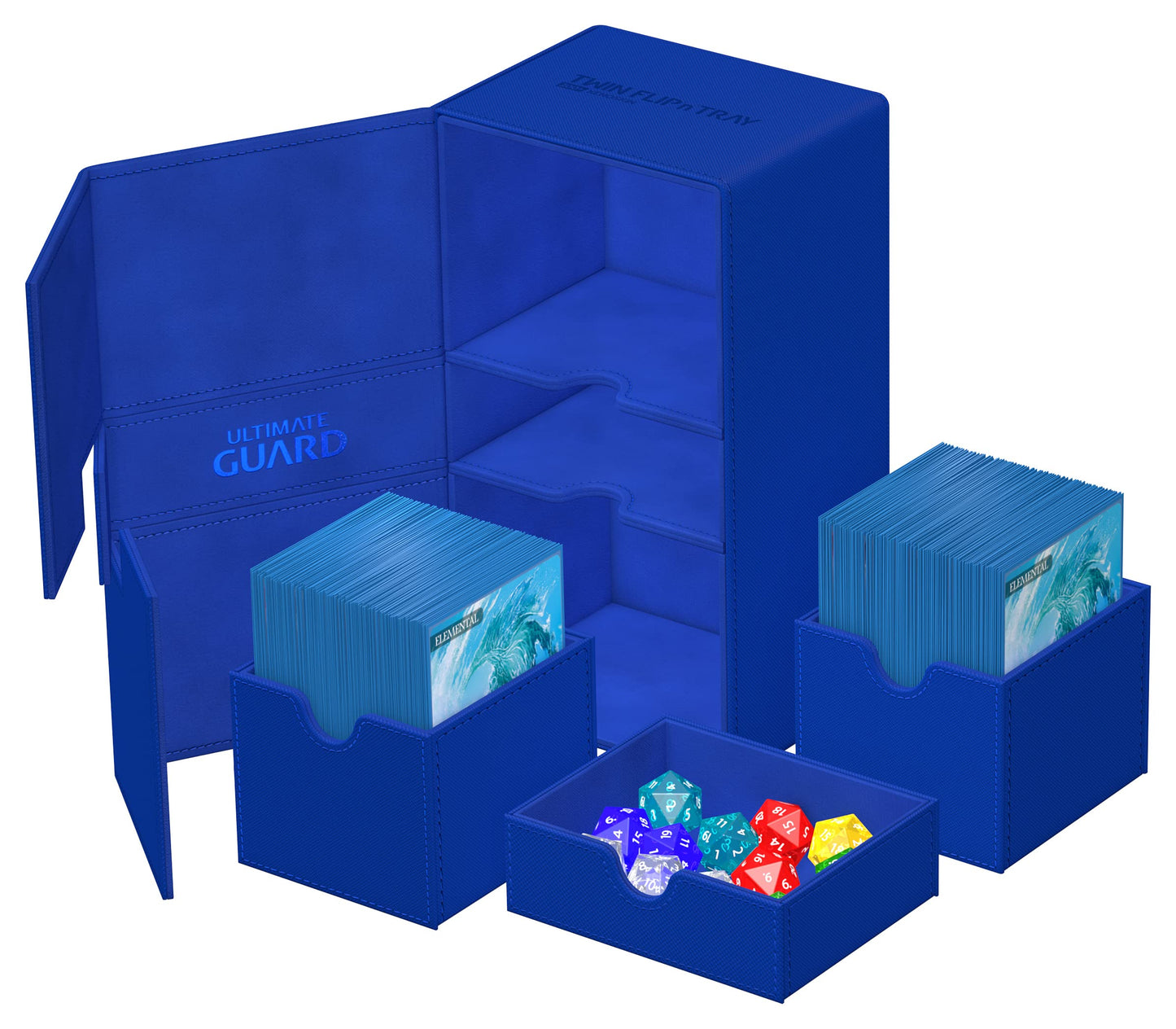 Ultimate Guard Twin Flip'n'Tray 200+ Deck Case with Dice Tray - Blue