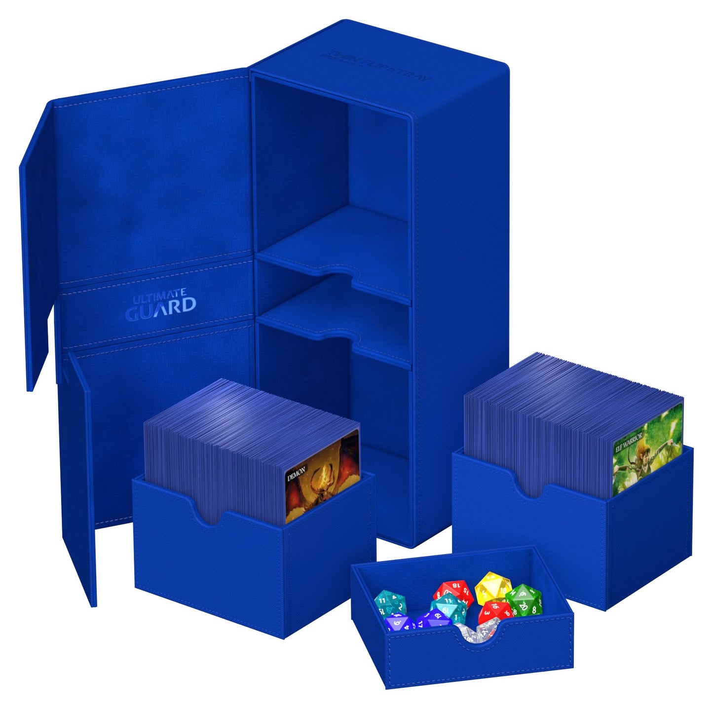Ultimate Guard Twin Flip-n-Tray 266+ Deck Case – Magnetic Closure & Microfiber Lining (Blue)