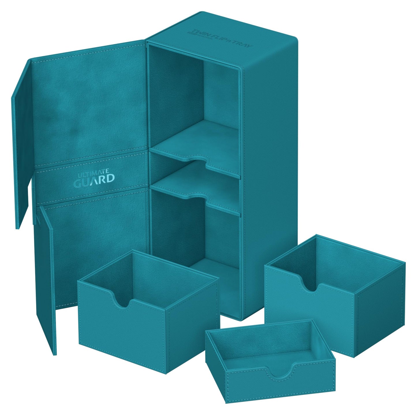 Ultimate Guard Twin Flip'n'Tray 266+ Petrol Deck Case | 266 Double-Sleeved Cards + Dice Tray