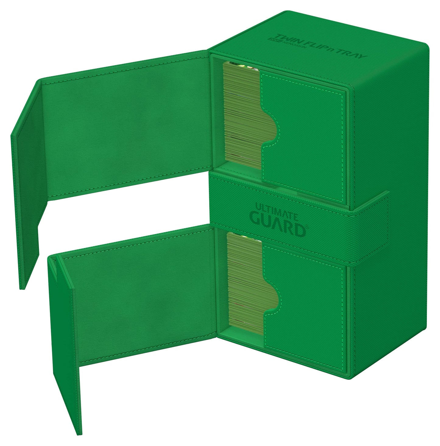 Ultimate Guard Twin Flip'n'Tray 200+ Deck Case – Green with Magnetic Closure
